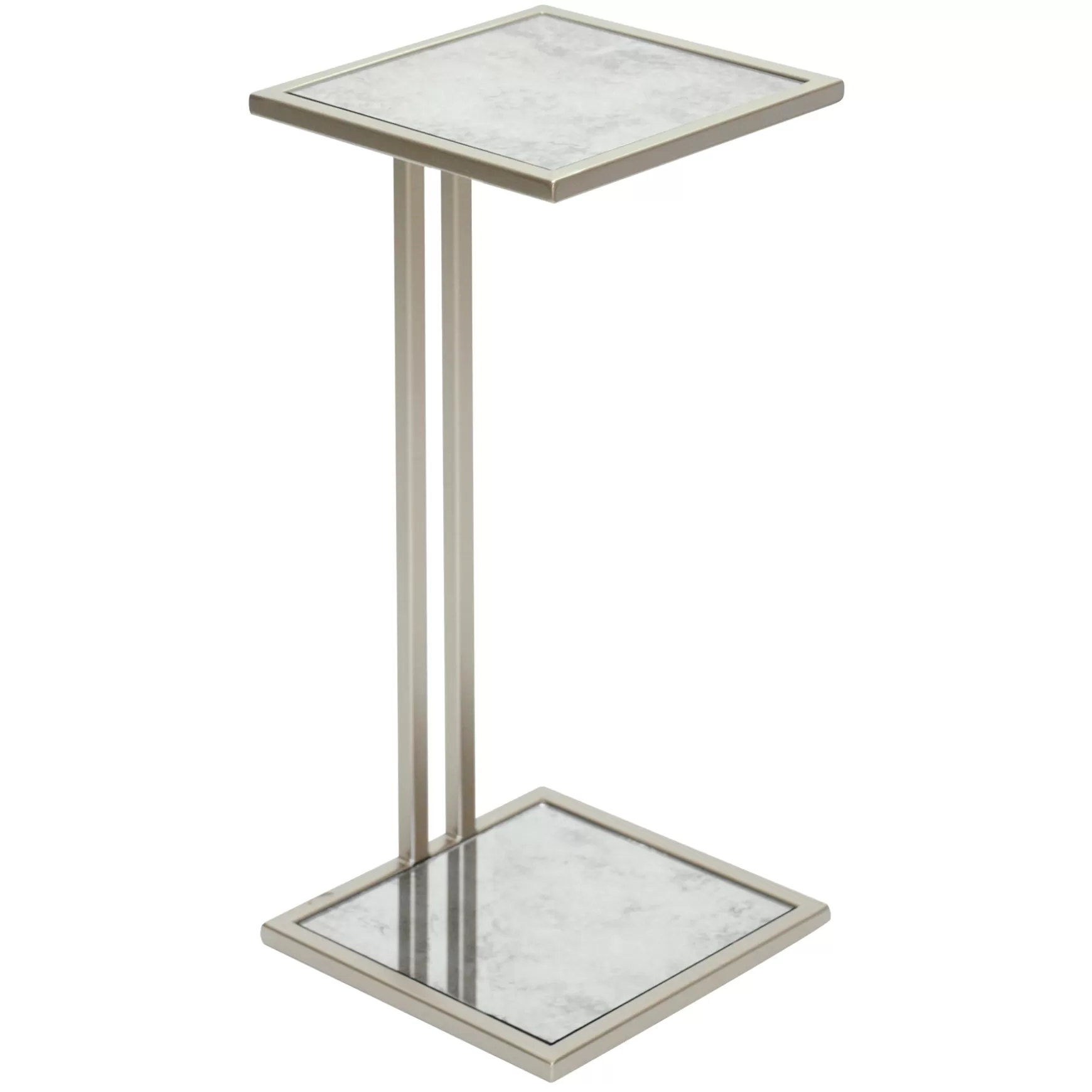 * Mirrored Gold Metal Drink Table Less Expensive Fashion