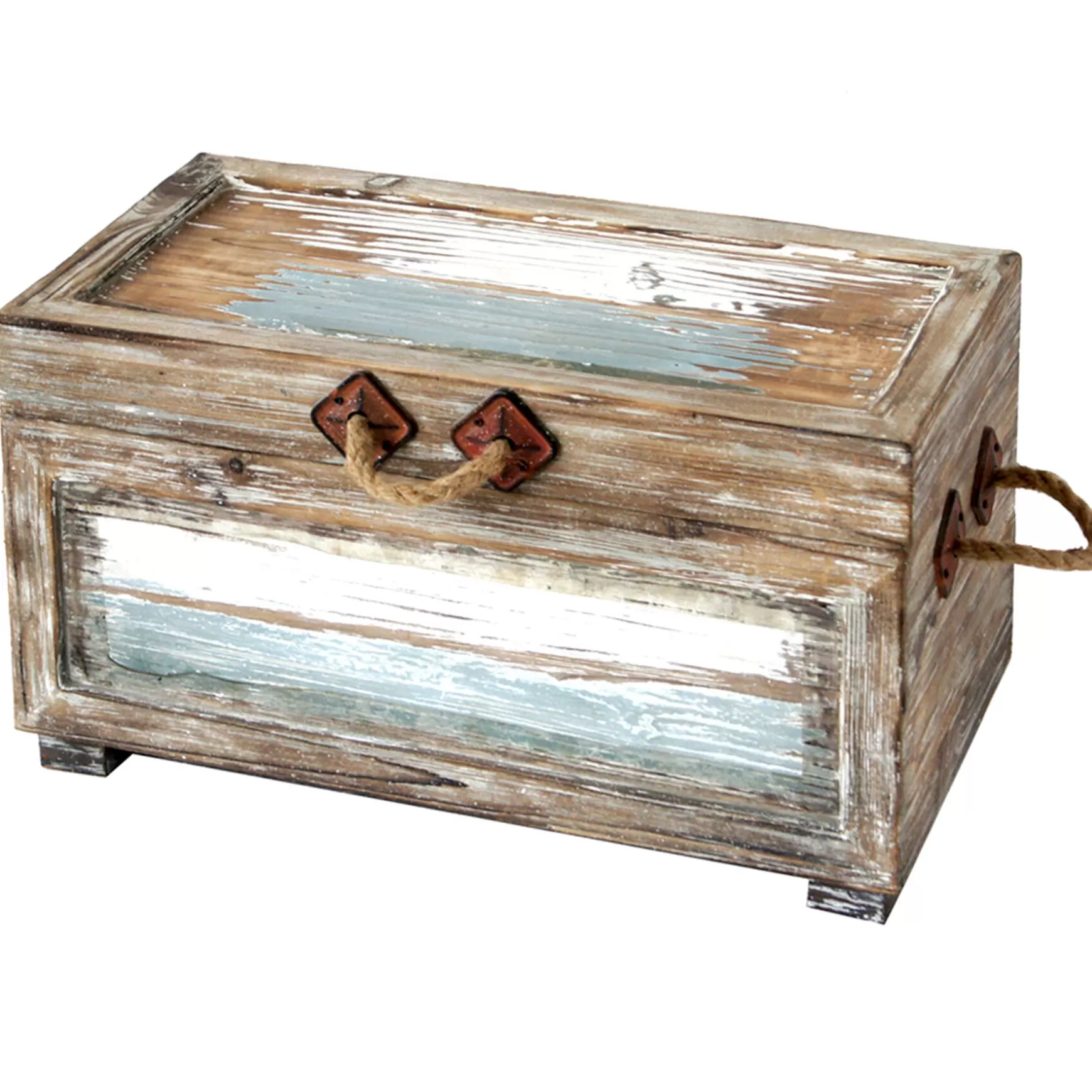 * Nantucket Weathered Wood Decorative Storage Trunk, Small Discount Online Hot