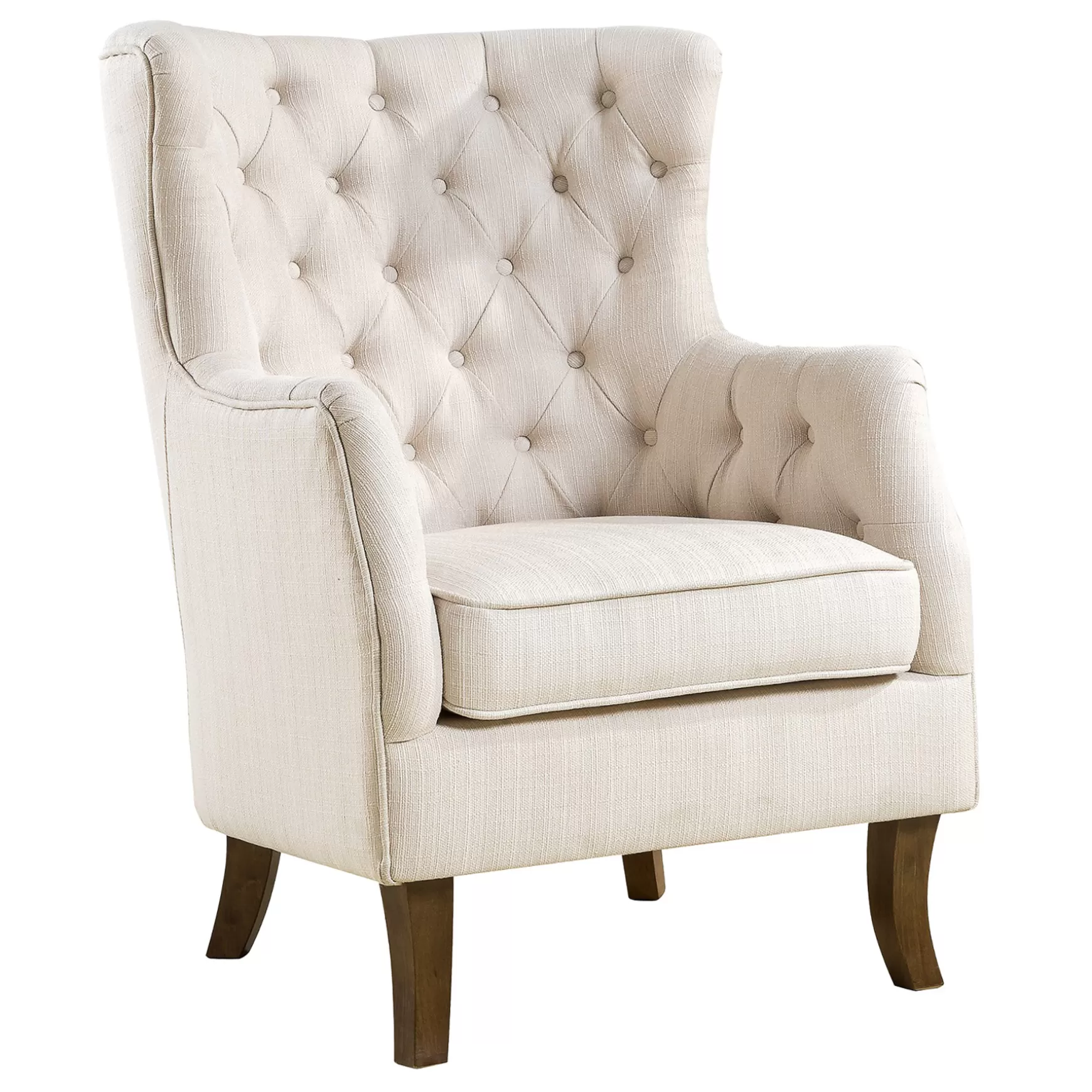 * Norfolk White Tufted Accent Chair, Kd Opening Sales Hot