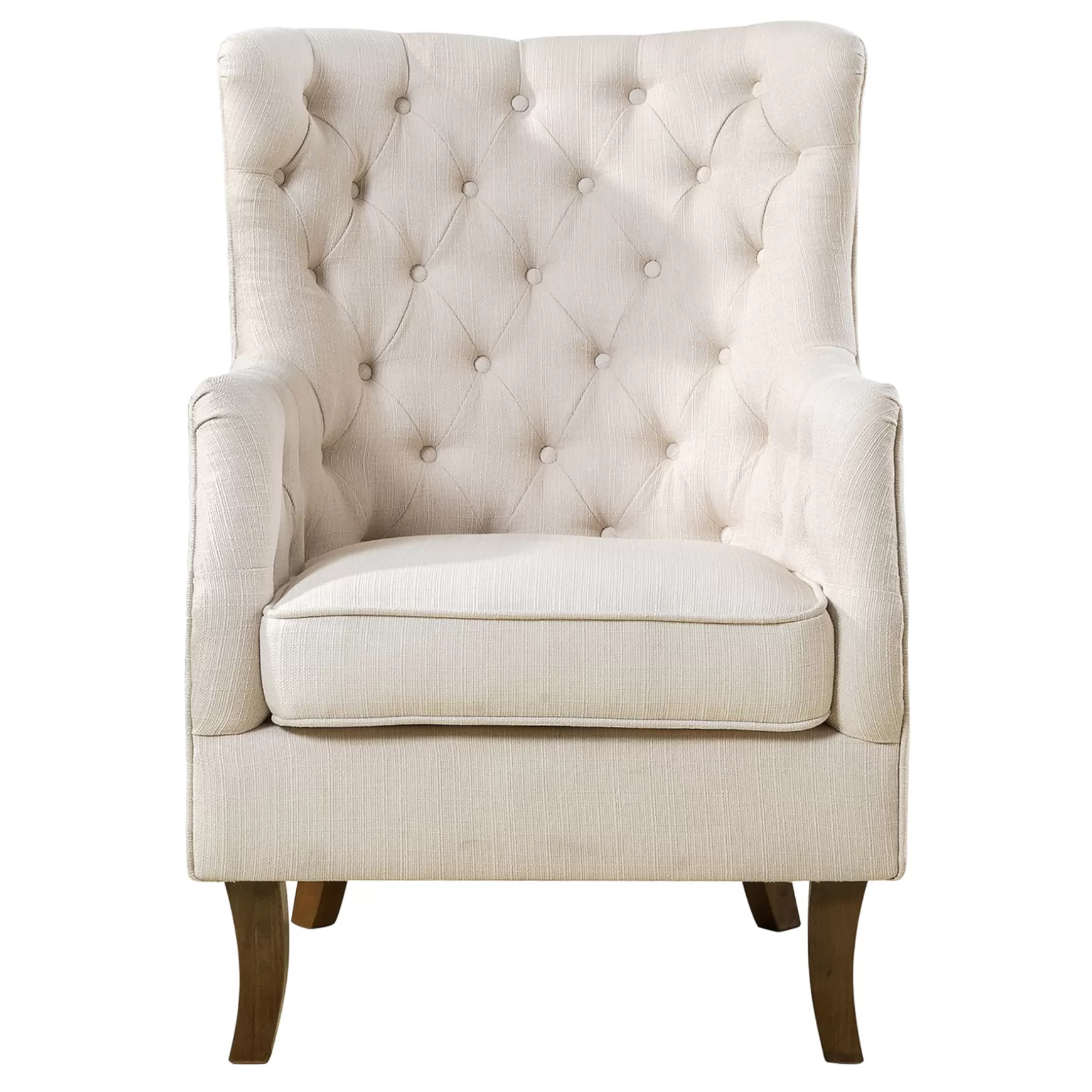 * Norfolk White Tufted Accent Chair, Kd Opening Sales Hot