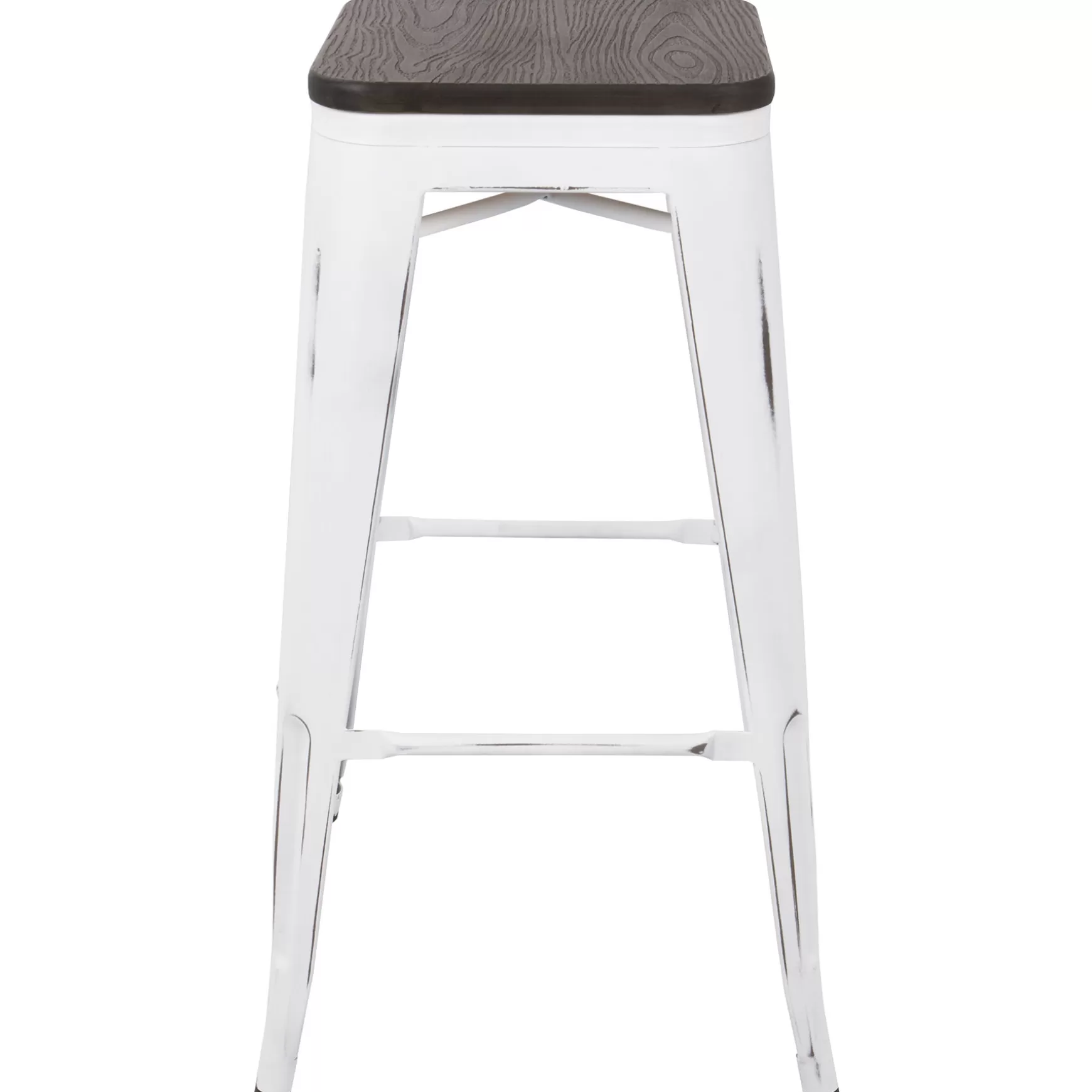 * Oregon Vintage White Industrial Backless Barstool, 30 Opening Sales Cheap