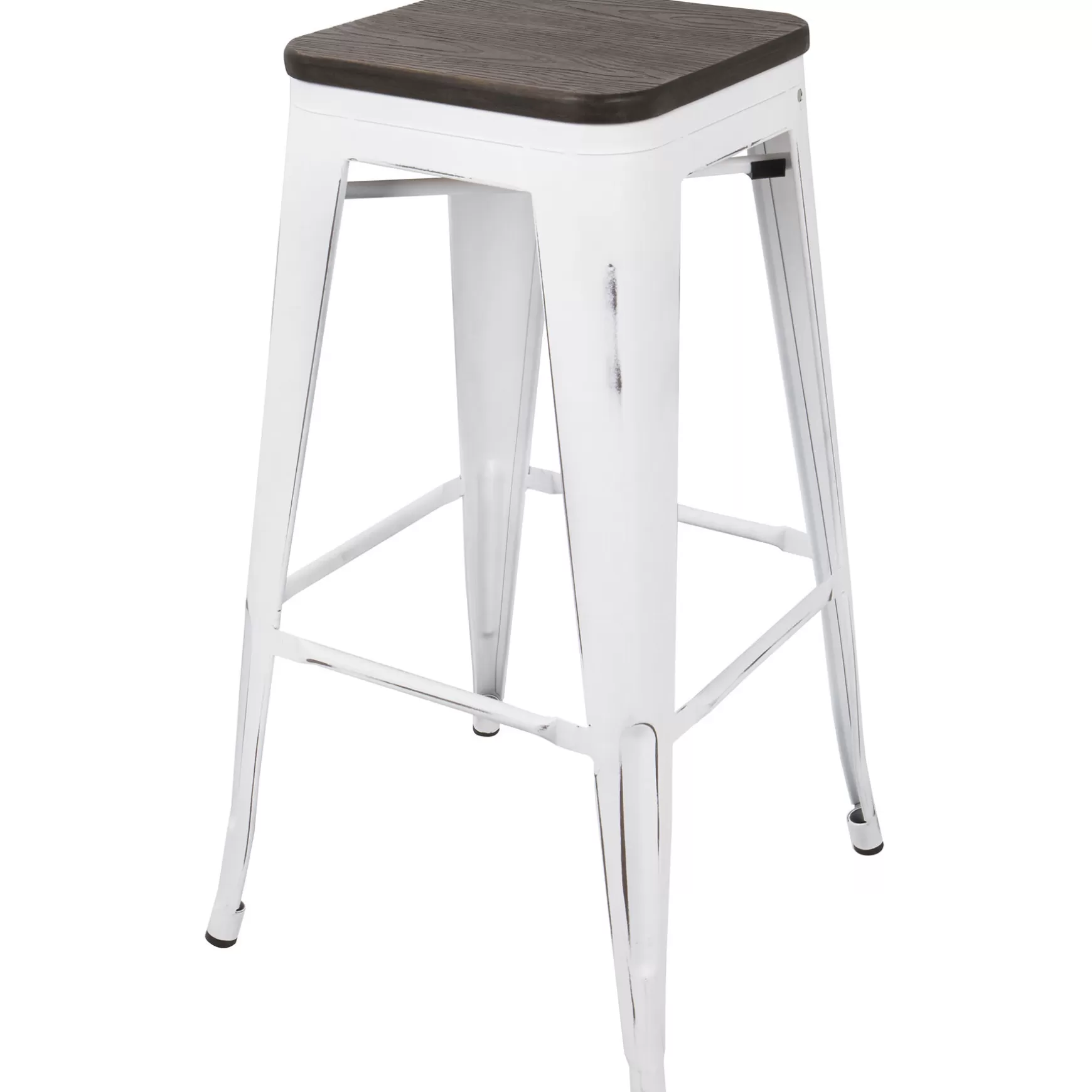 * Oregon Vintage White Industrial Backless Barstool, 30 Opening Sales Cheap