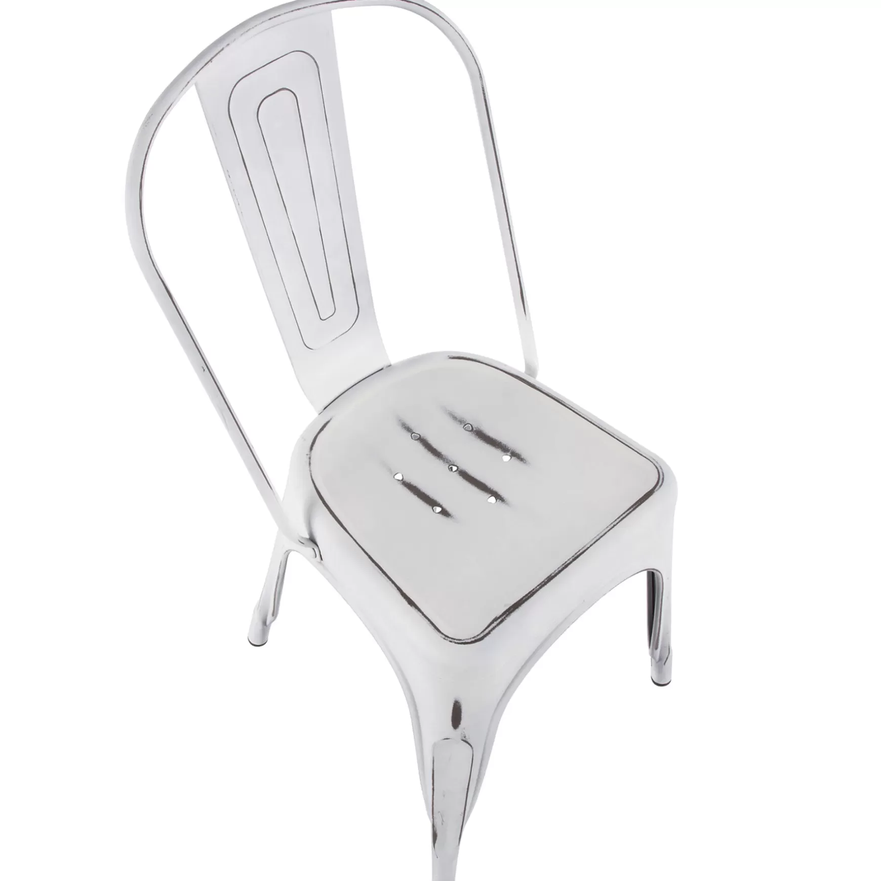 * Oregon Vintage White Metal Dining Chair Opening Sales Best Sale
