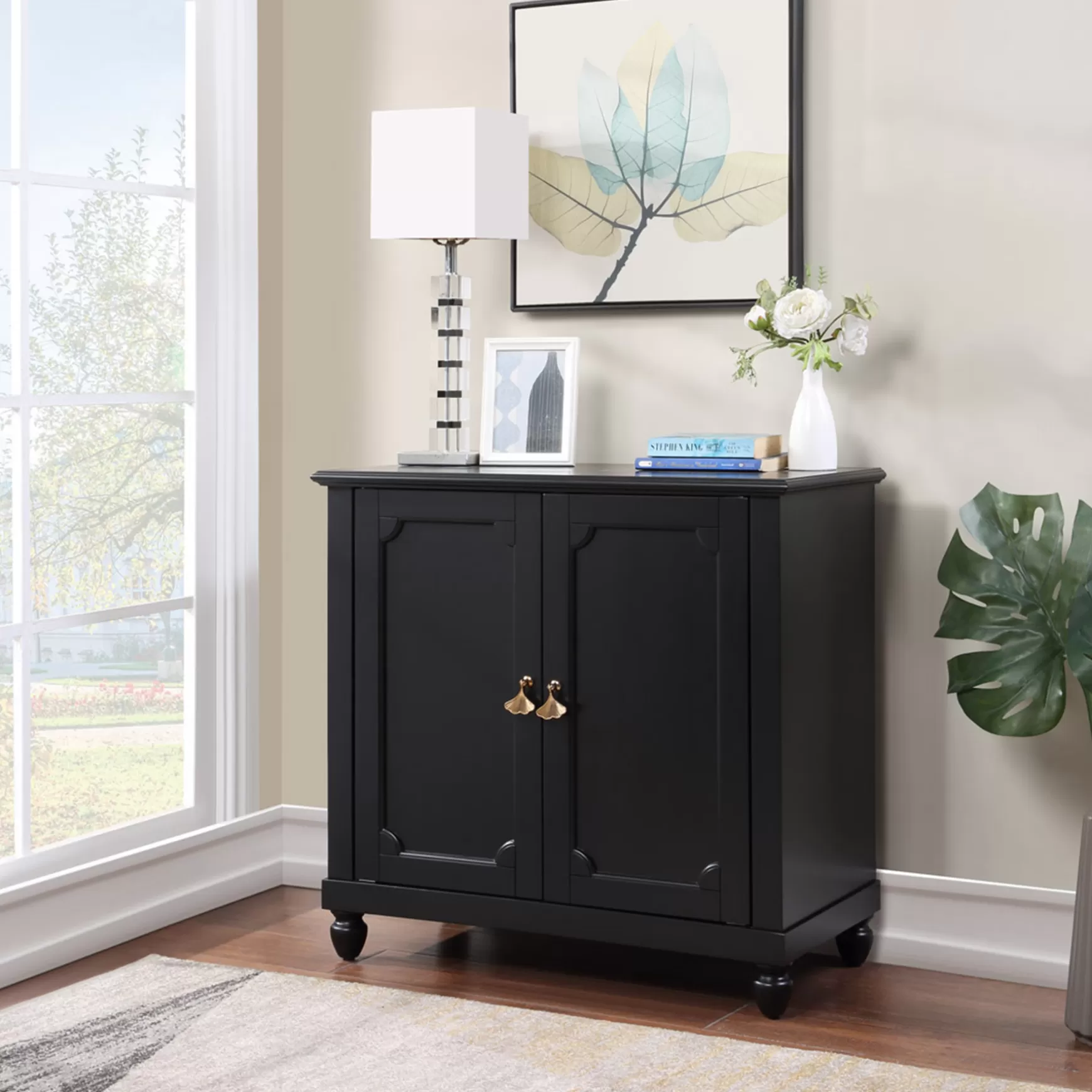 * Providence Asbury Black 2-Door Cabinet Cheaper Fashion