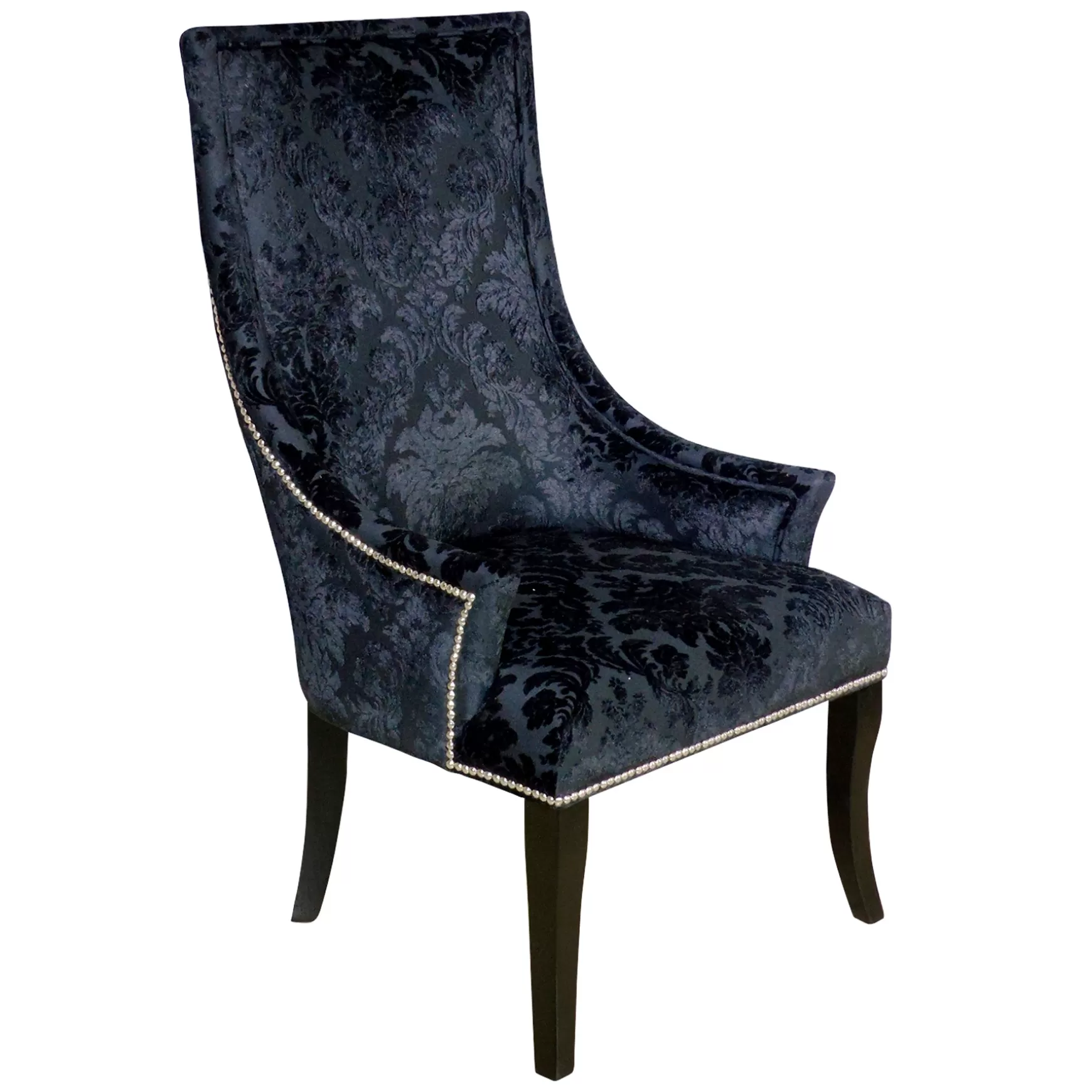 * Providence Chatham Damask Velvet Accent Chair, Black Outlet Shop