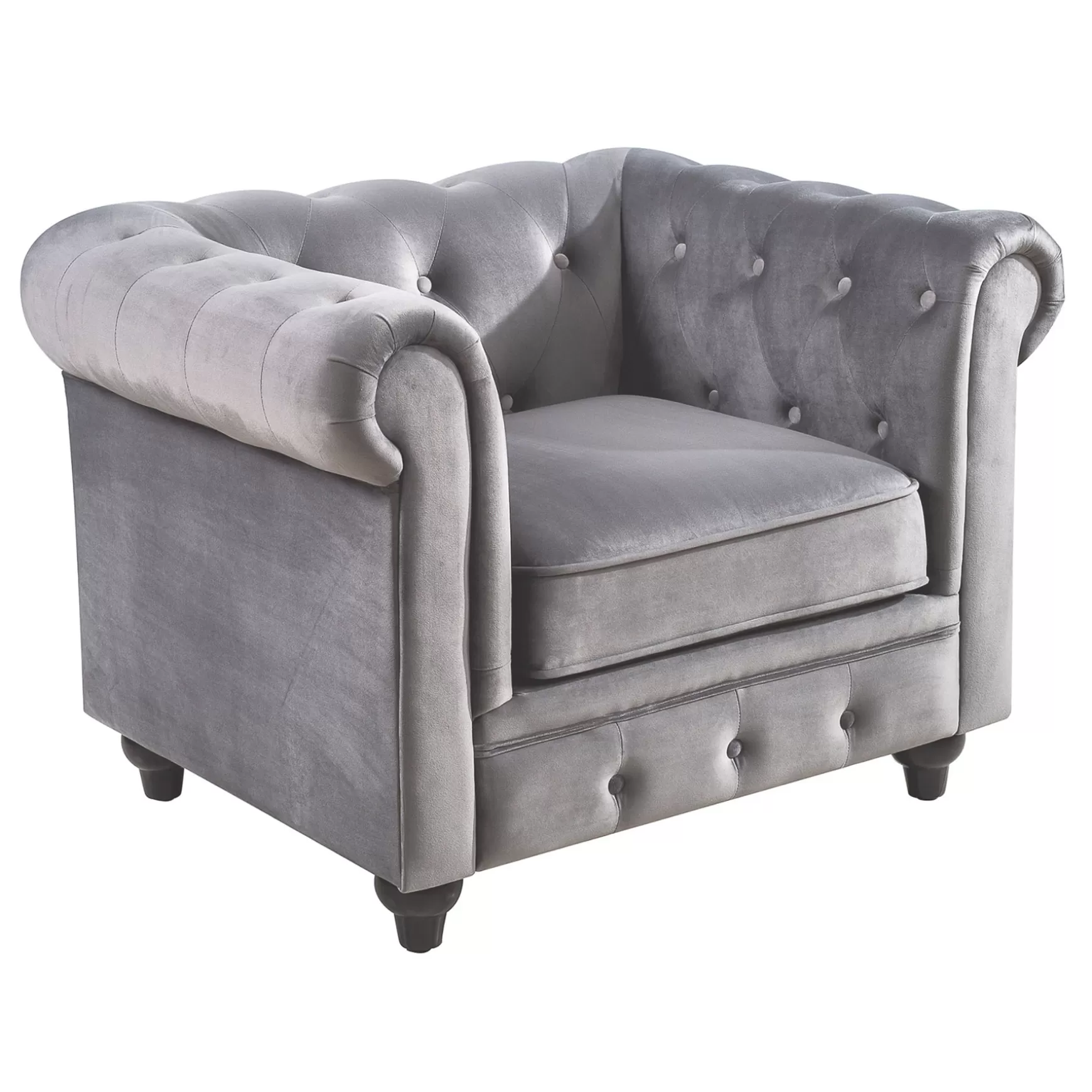 * Providence Chesterfield Grey Velvet Tufted Chair Fashion Online