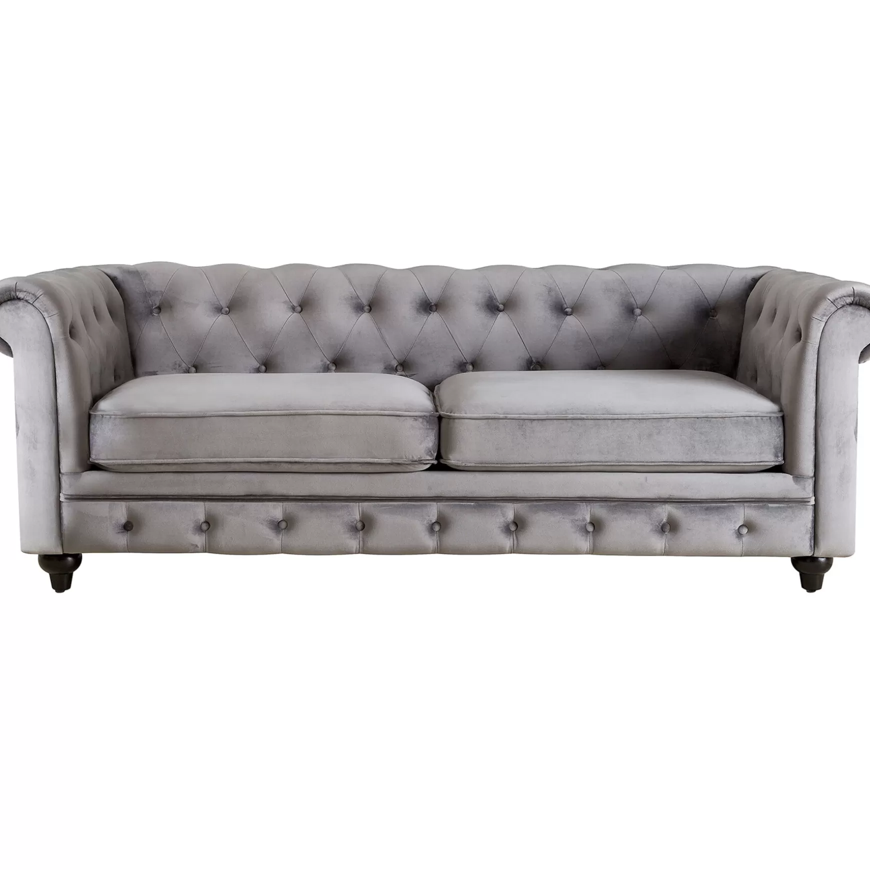 * Providence Chesterfield Grey Velvet Tufted Sofa, 79 Promotion Hot