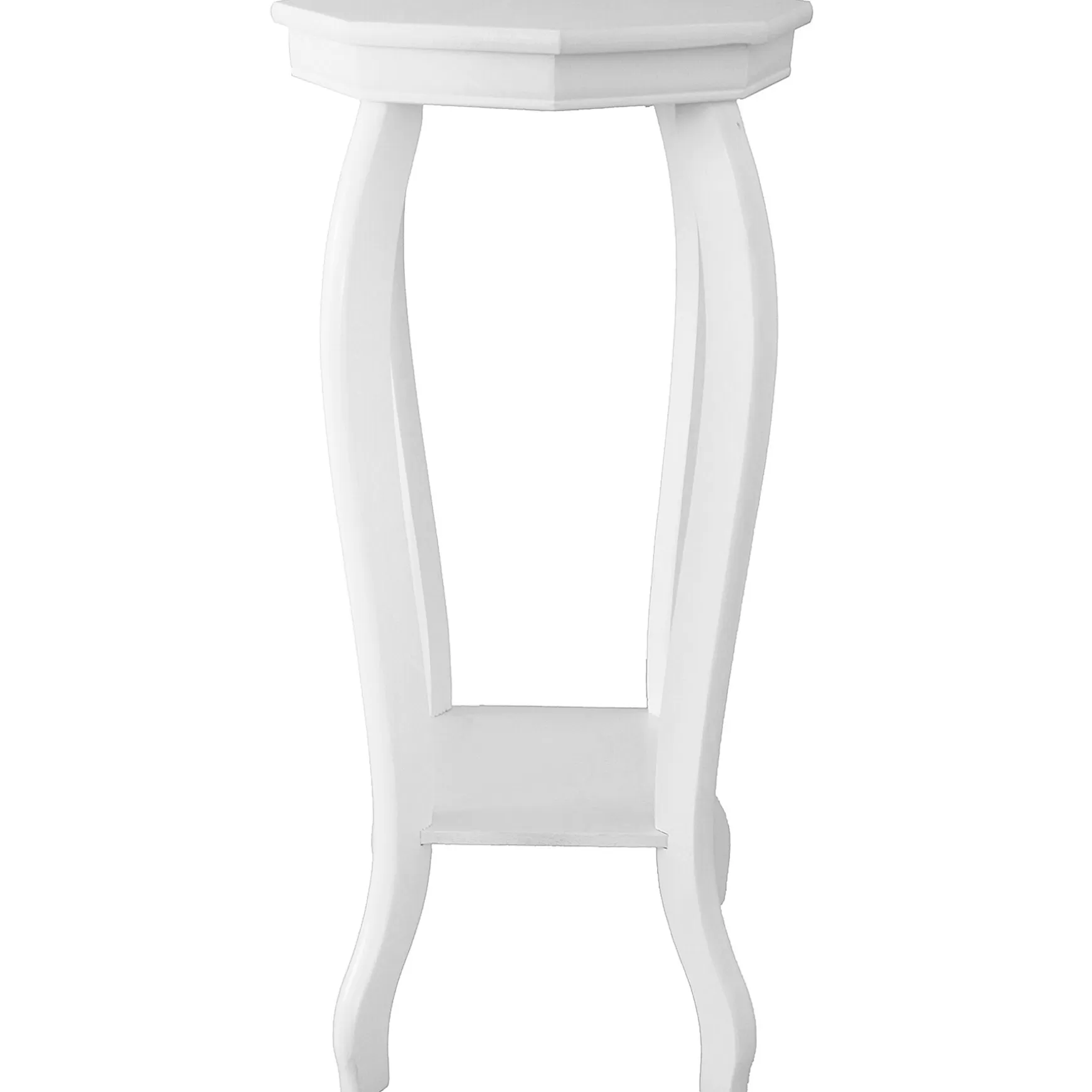 * Providence White Wood Octagon Top Plant Stand Opening Sales Hot