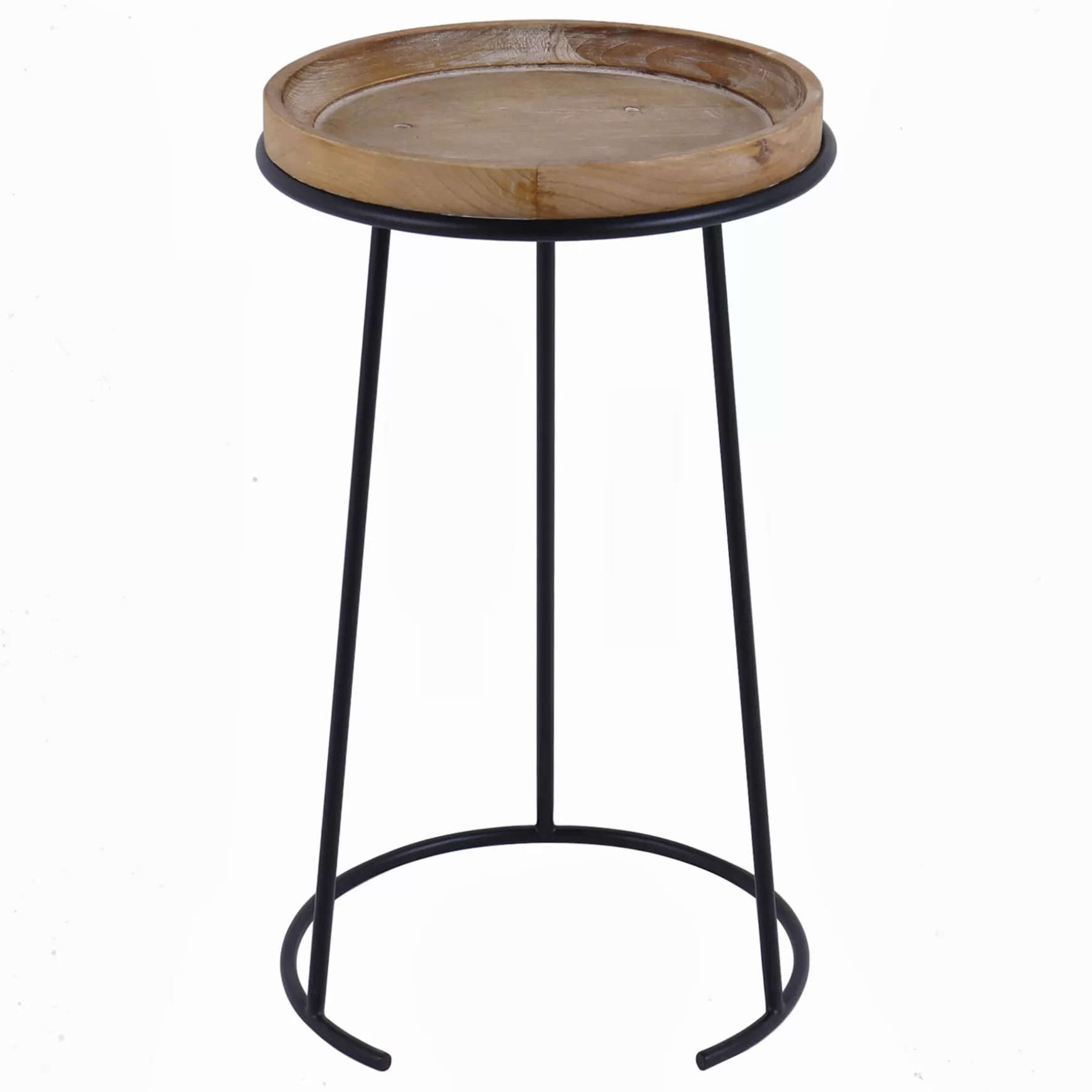 * Round Wood-Top Metal C-Table Clearance Best Sale