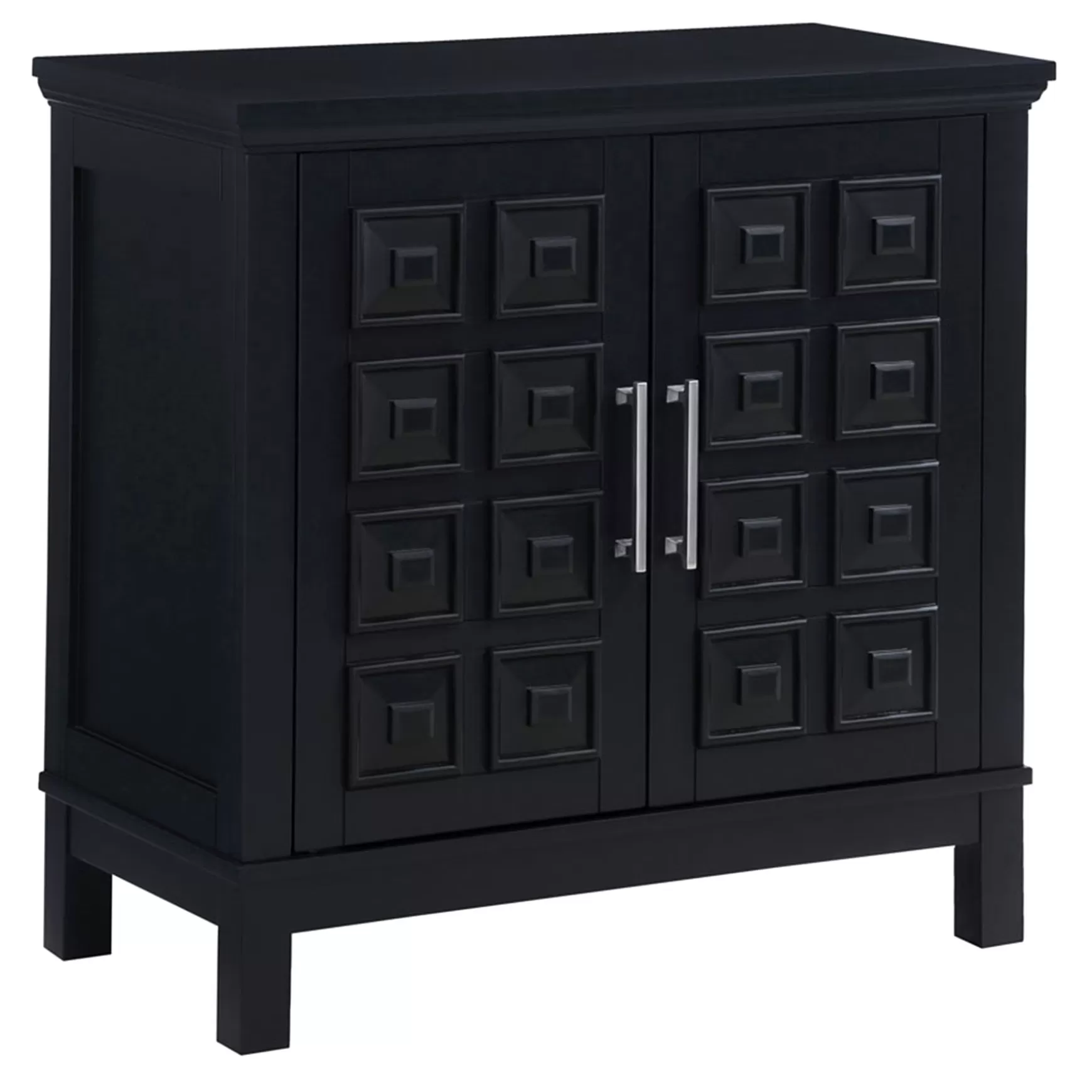 * Sadie 2-Drawer Geometric Cabinet, Black Outlet Outlet