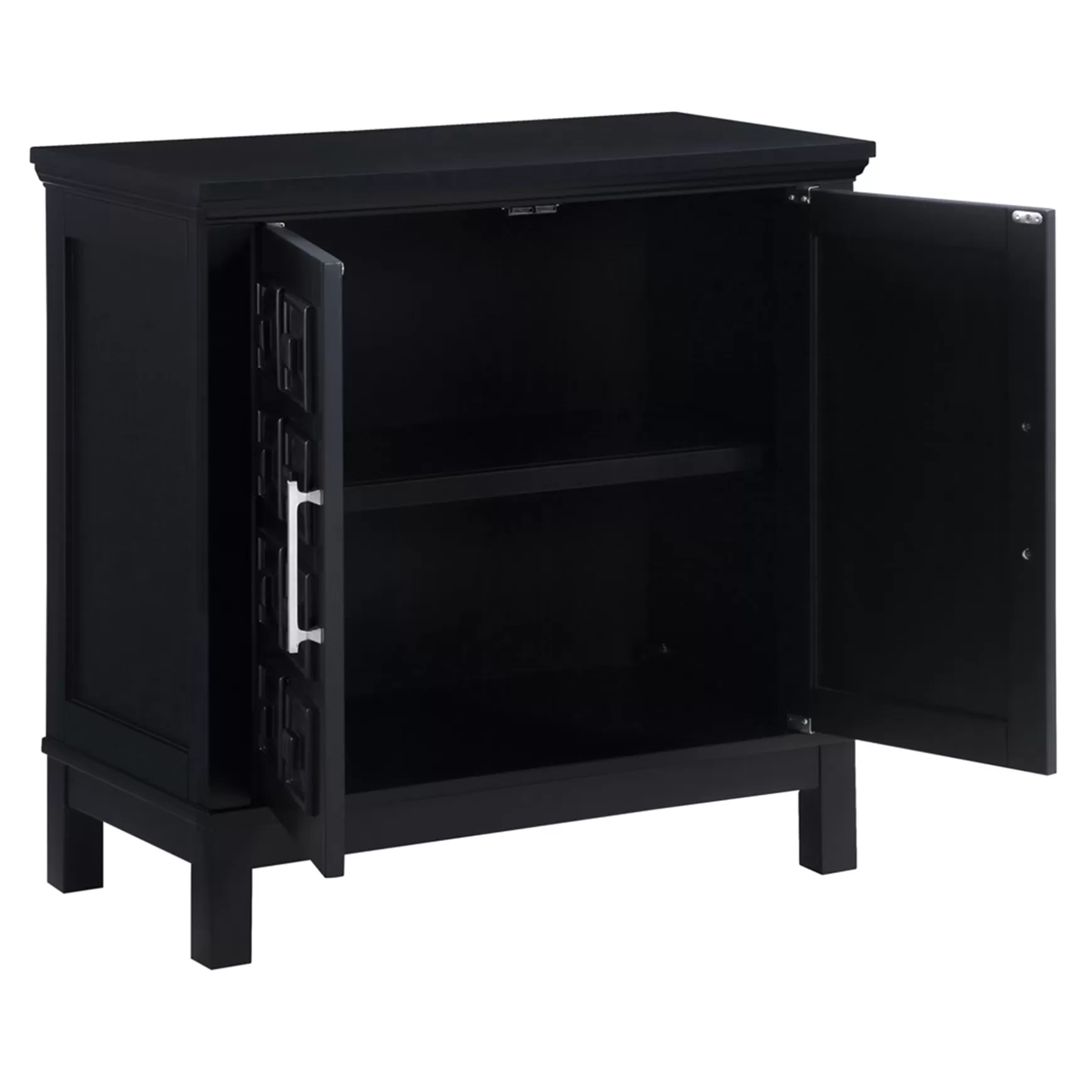 * Sadie 2-Drawer Geometric Cabinet, Black Outlet Outlet