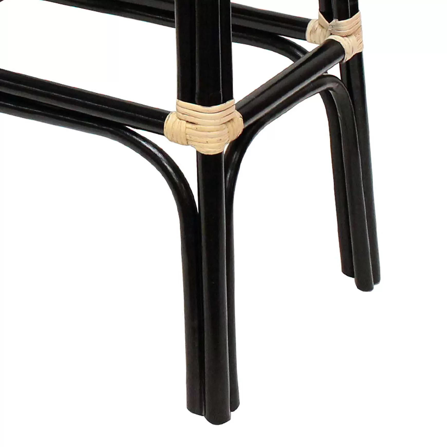 * Set Of 2 Indah Rattan Backless Barstool, Black Online Discount Best Sale