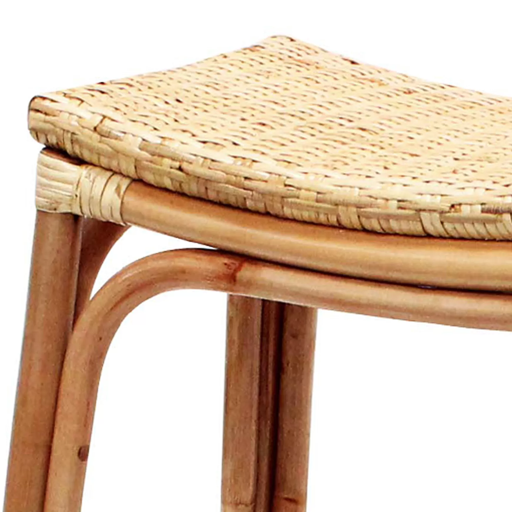 * Set Of 2 Indah Rattan Backless Barstool, Honey Bargain Sale Hot