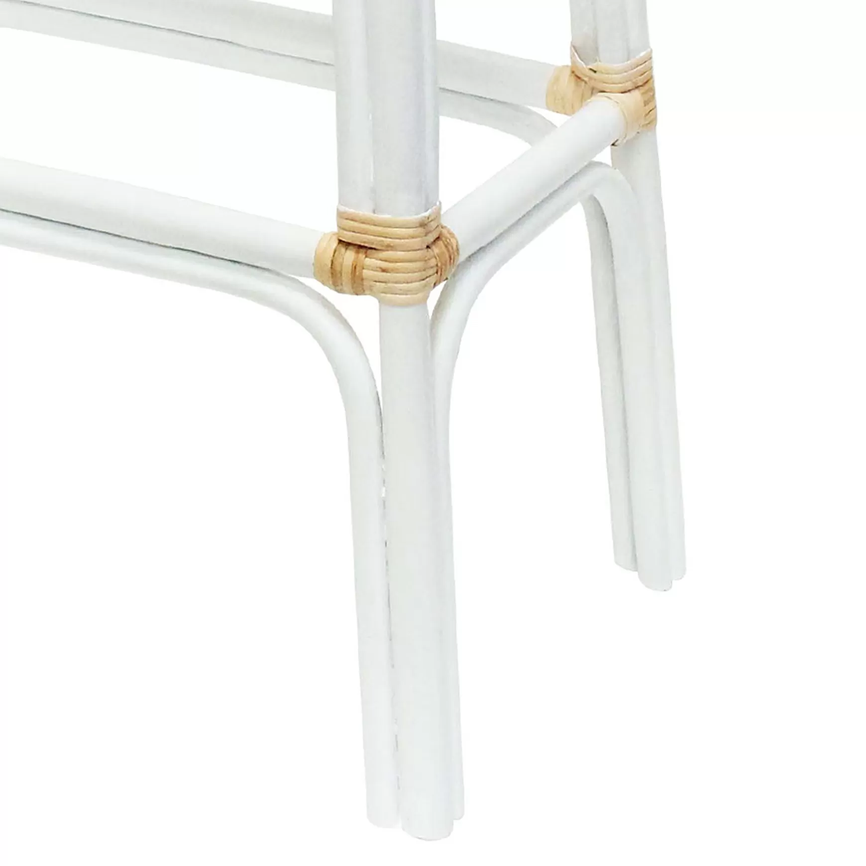 * Set Of 2 Indah Rattan Backless Barstool, White Online Discount Best Sale