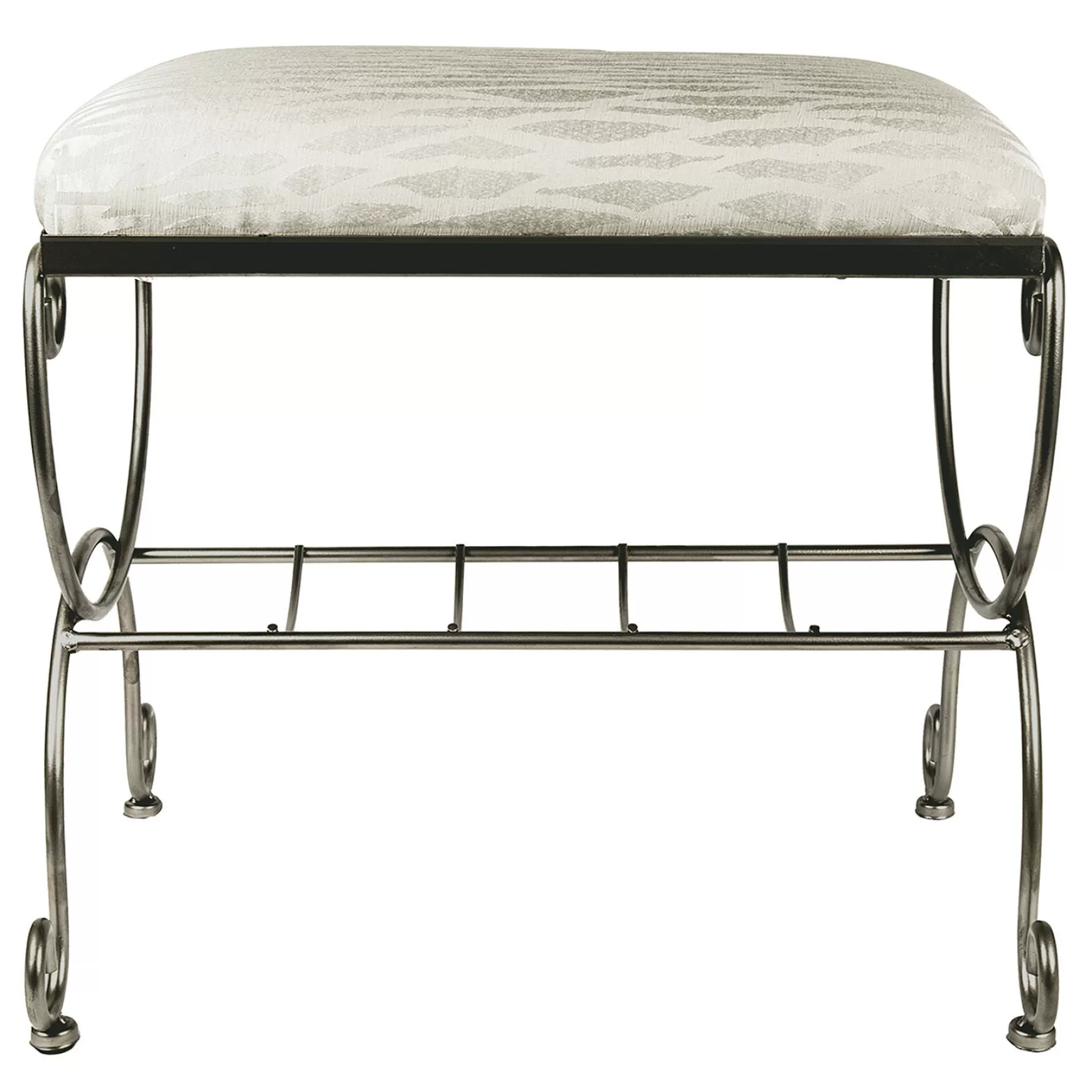 * Silver & Ivory Vanity Bench Premium Cheap