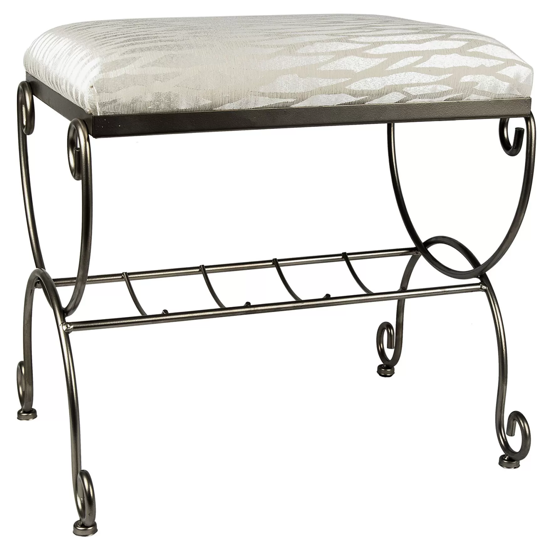 * Silver & Ivory Vanity Bench Premium Cheap