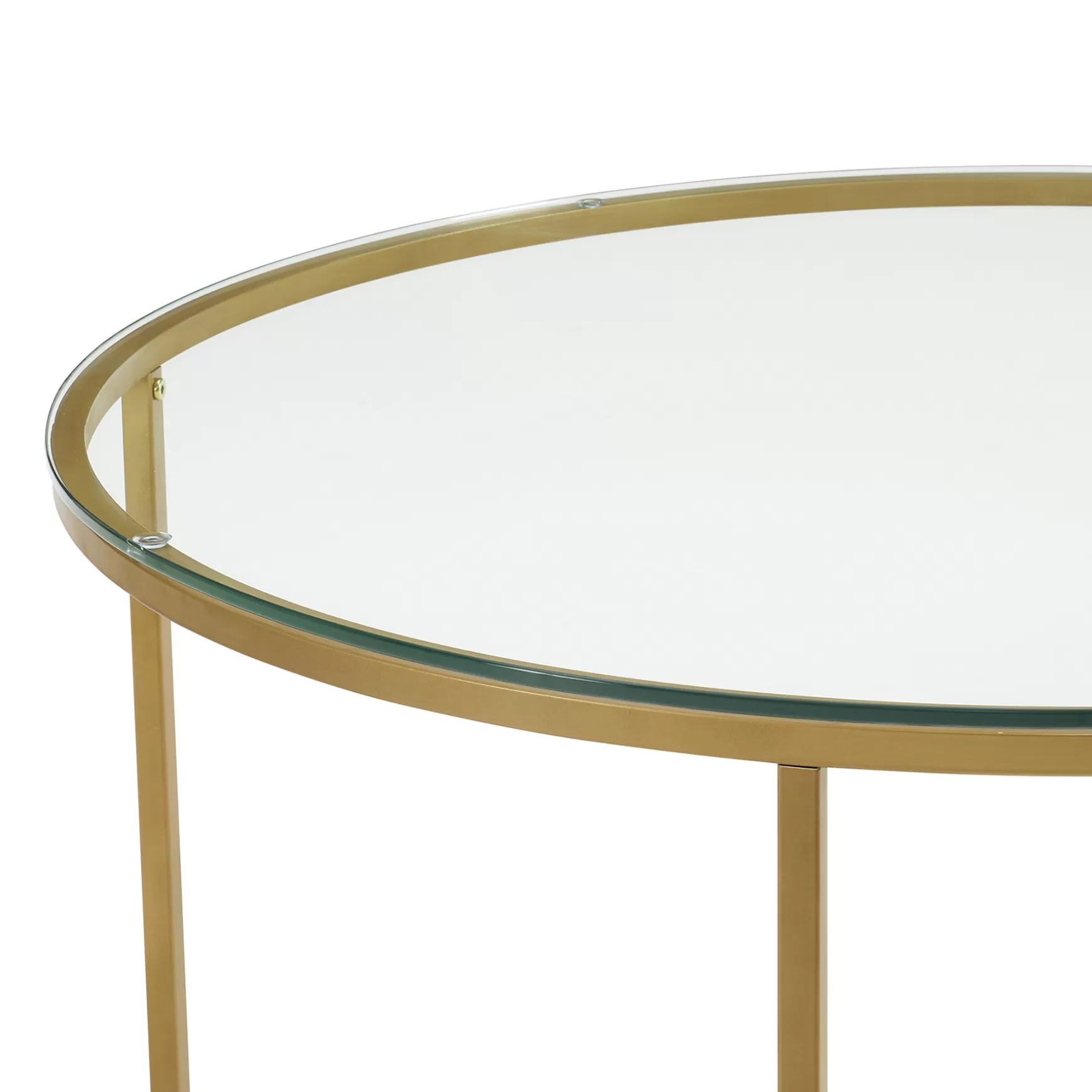 * Stella Round Glass Coffee Table Gold Exquisite Gifts Flash Sale