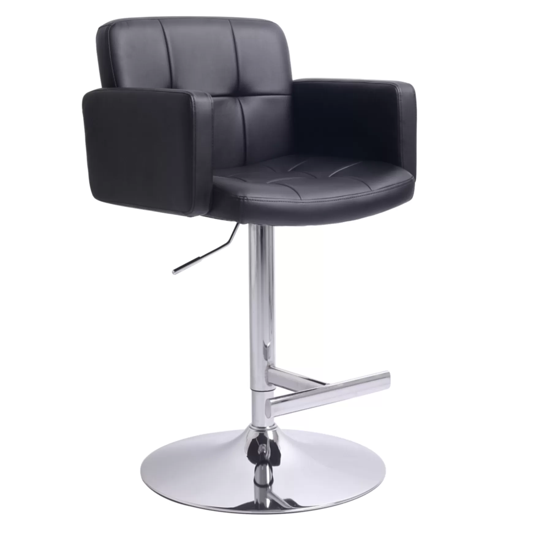 * Stout Adjustable Faux Leather Barstool, Black Fashion Online