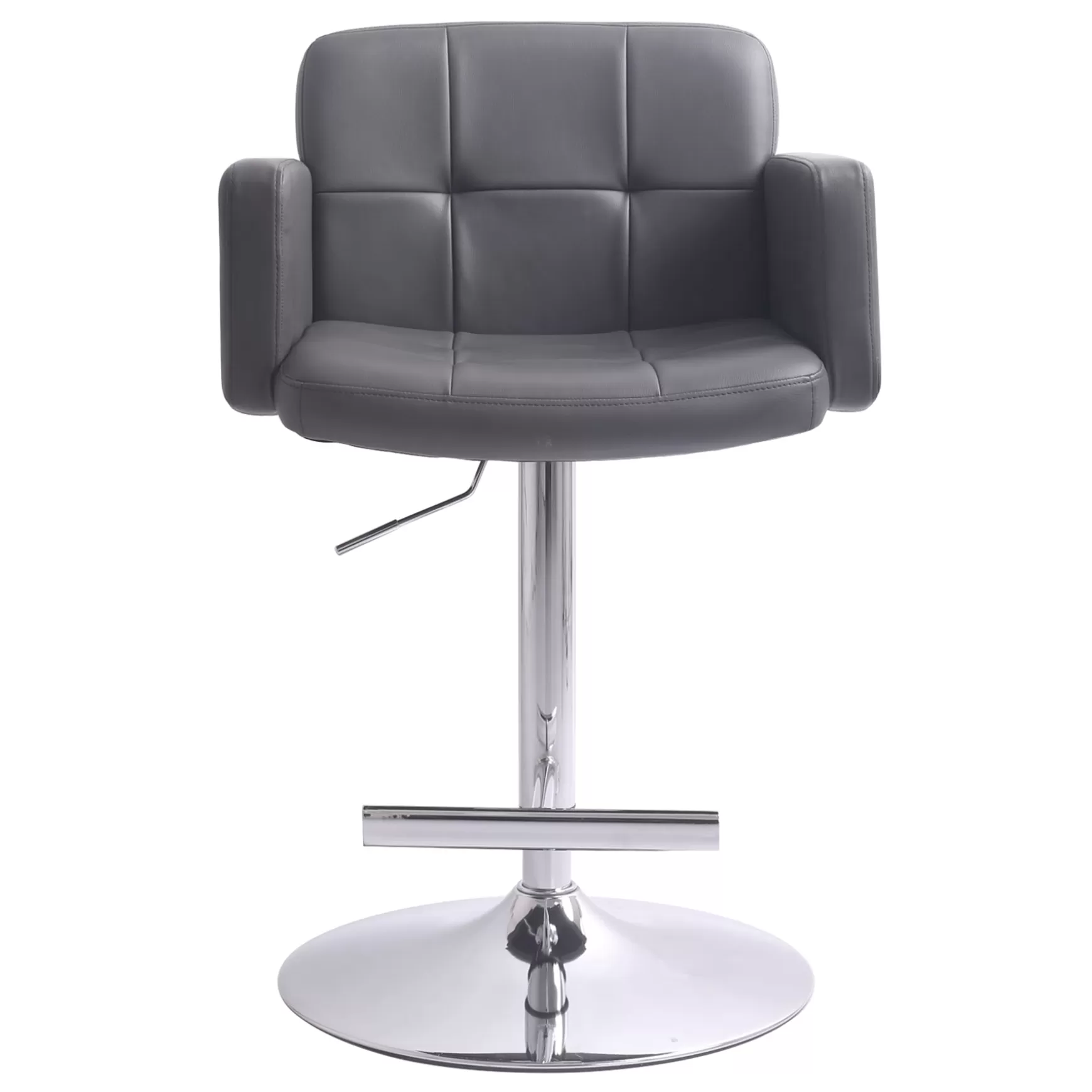 * Stout Adjustable Faux Leather Barstool, Grey Discount Fashion