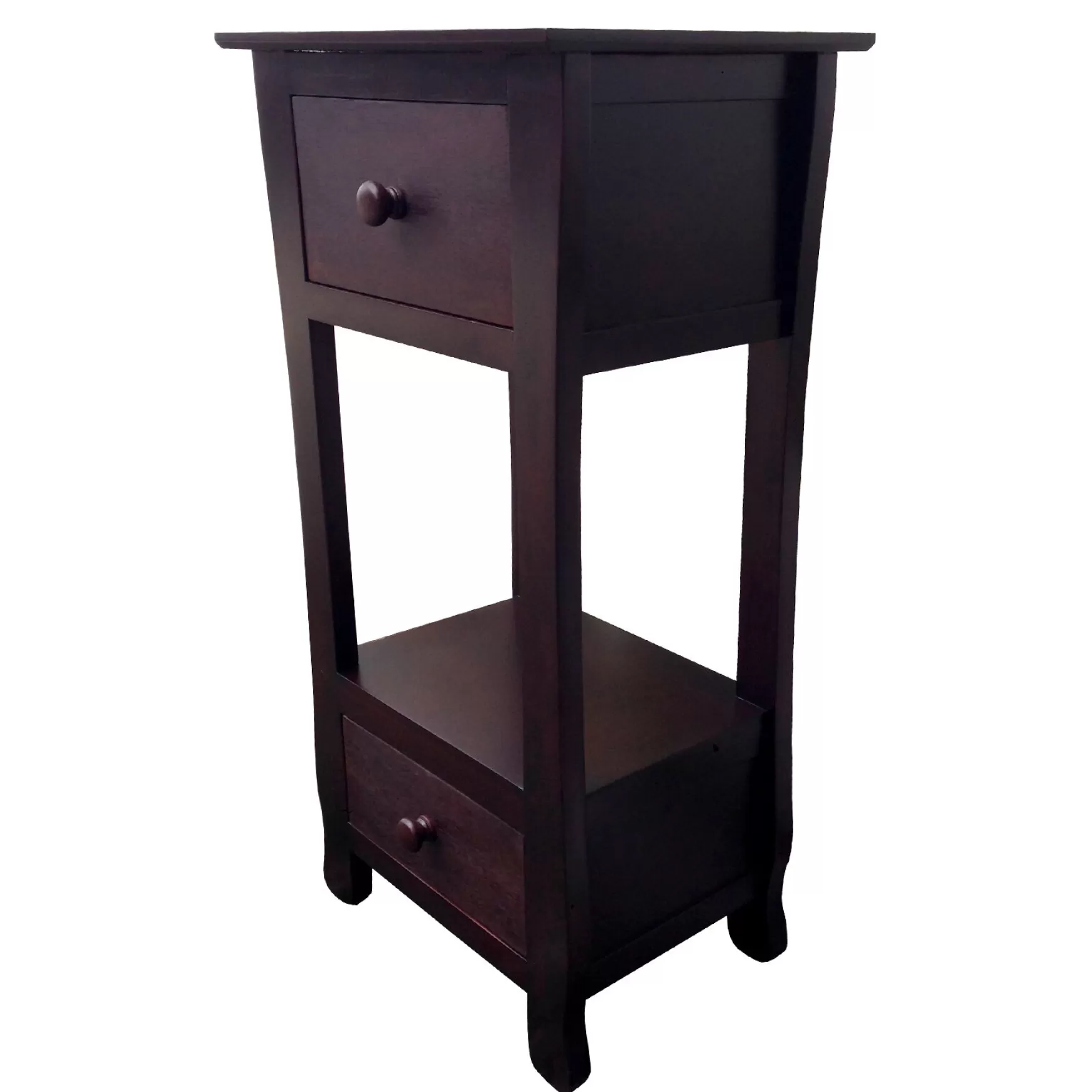 * Theodore 2-Drawer Thick Leg End Table, Brown Less Expensive Online