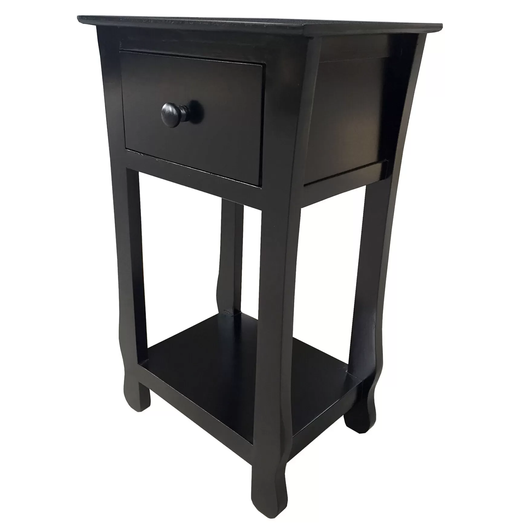 * Theodore Black 1-Drawer Thick Leg End Table, 26 Cheaper Discount