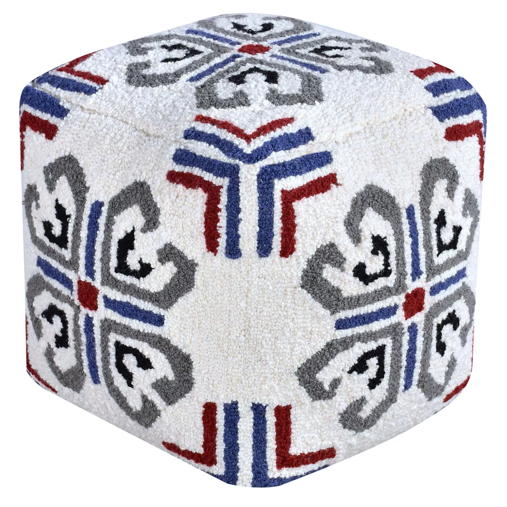 * Tile Tufted Pouf Blue Outlet Clearance