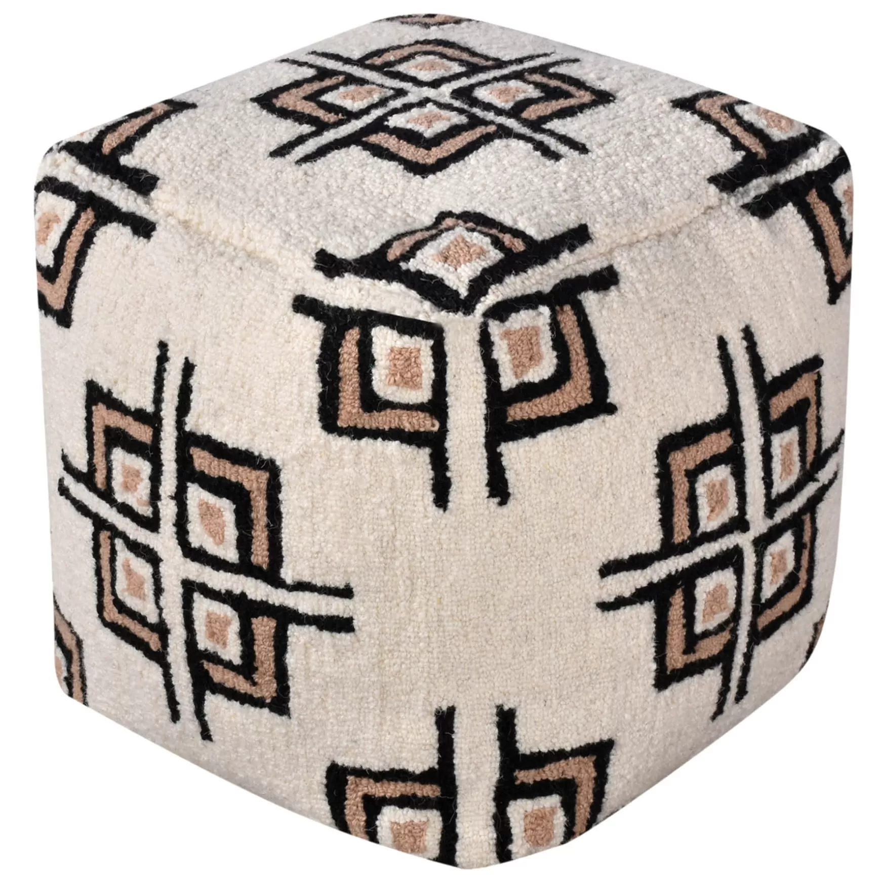 * Tile Tufted Pouf Cream Low Price Fashion