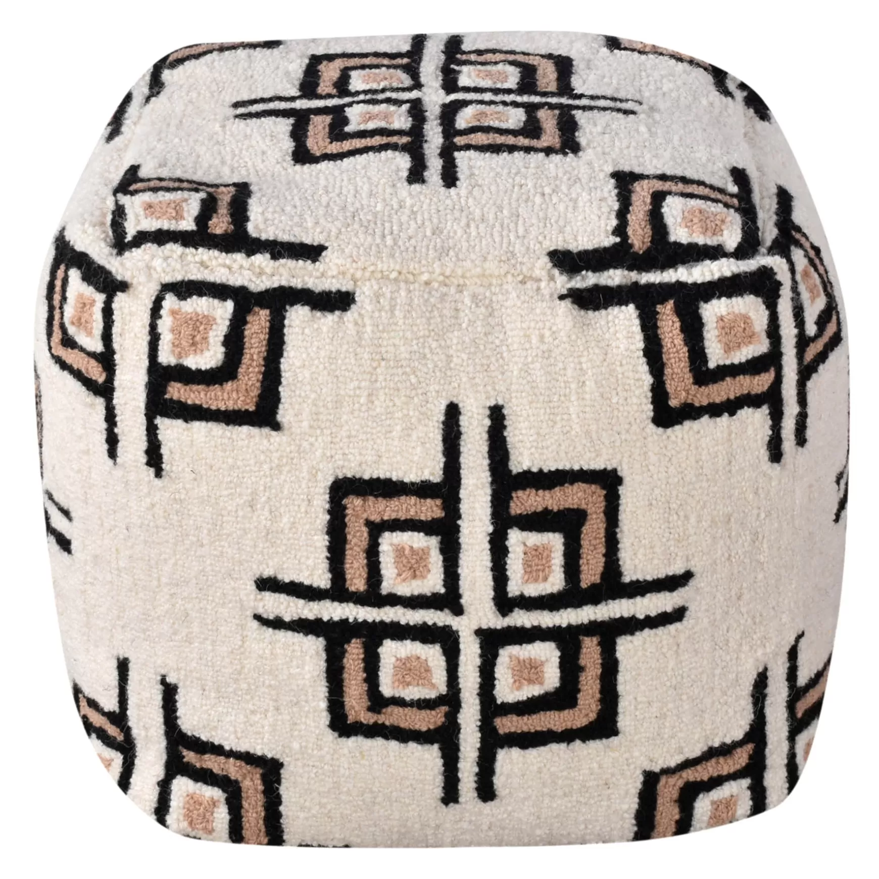 * Tile Tufted Pouf Cream Low Price Fashion