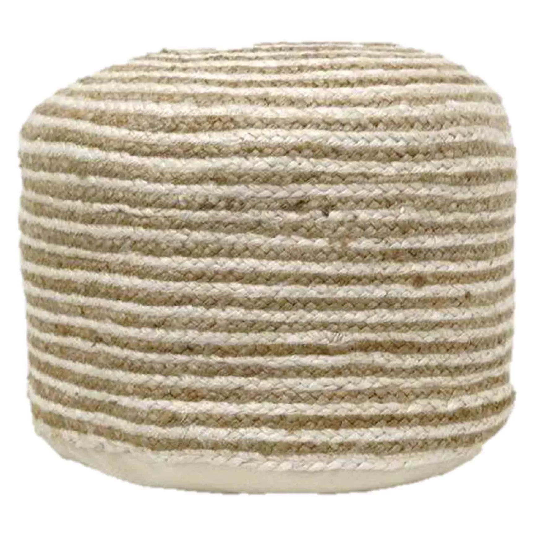 * Tracey Boyd Striped Jute Pouf Bargain Sale Sale