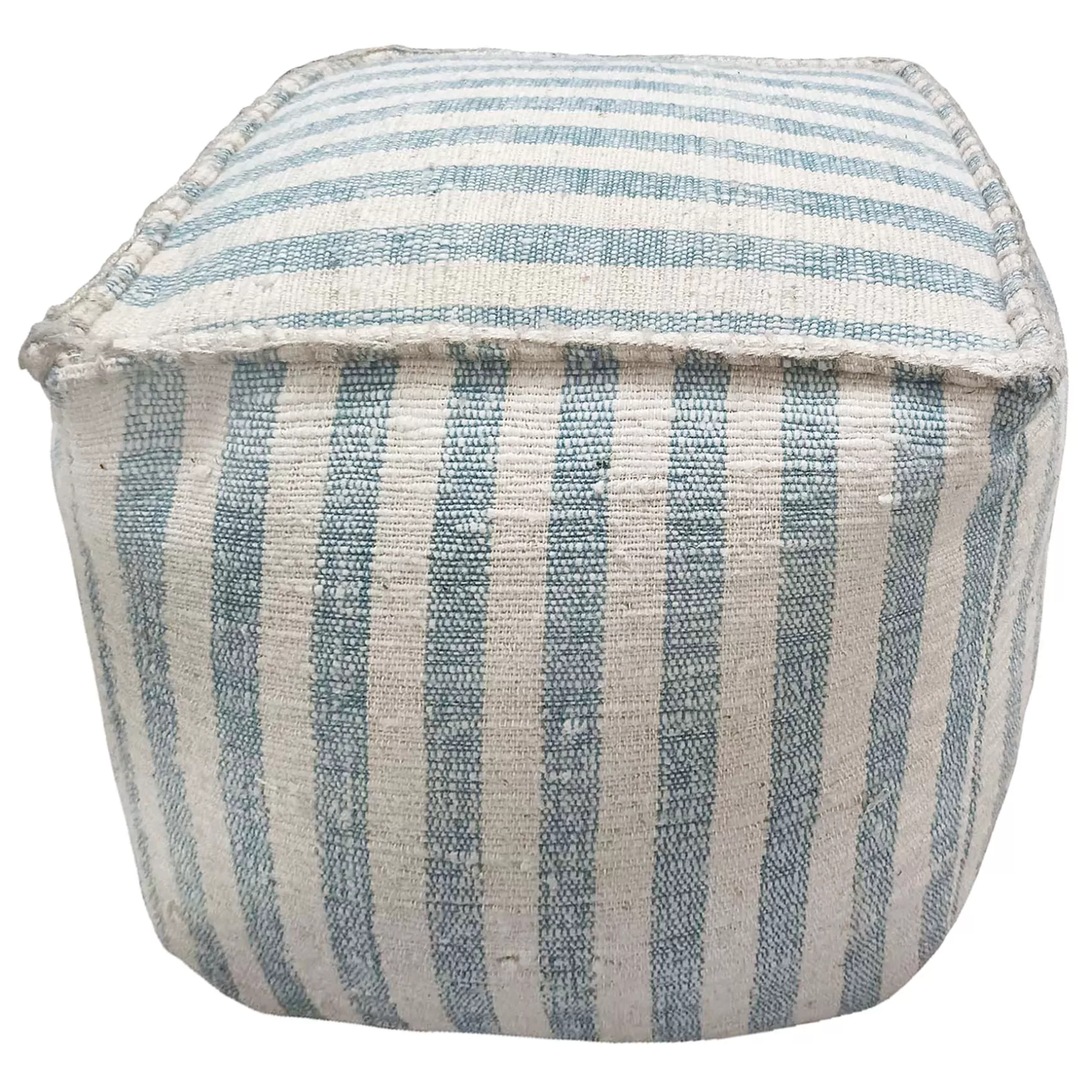 * Ty Pennington Lex Blue Striped Square Pouf, 16 Less Expensive Flash Sale