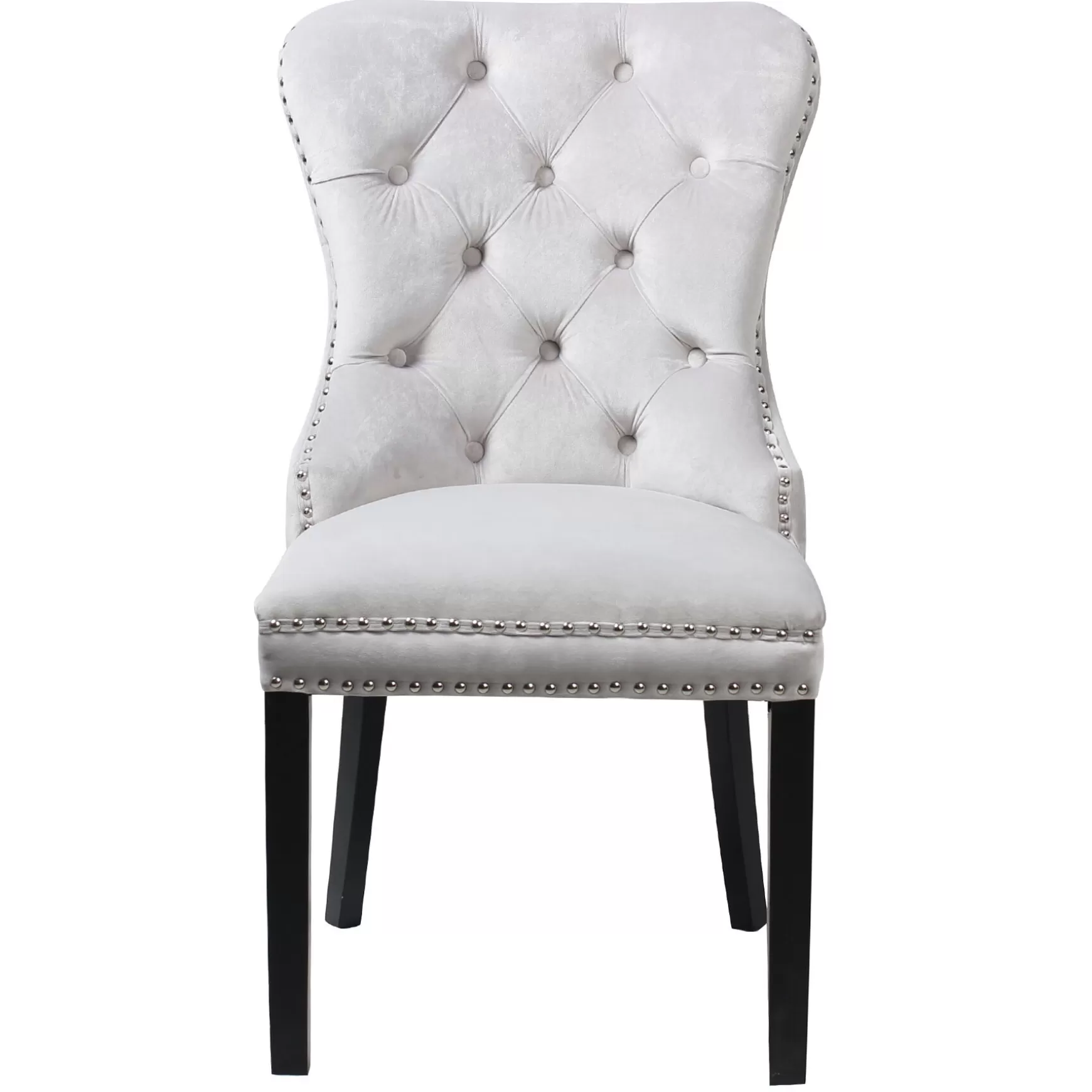 * Velvet Grey Tufted Ring Back Dining Chair Discount Online Discount