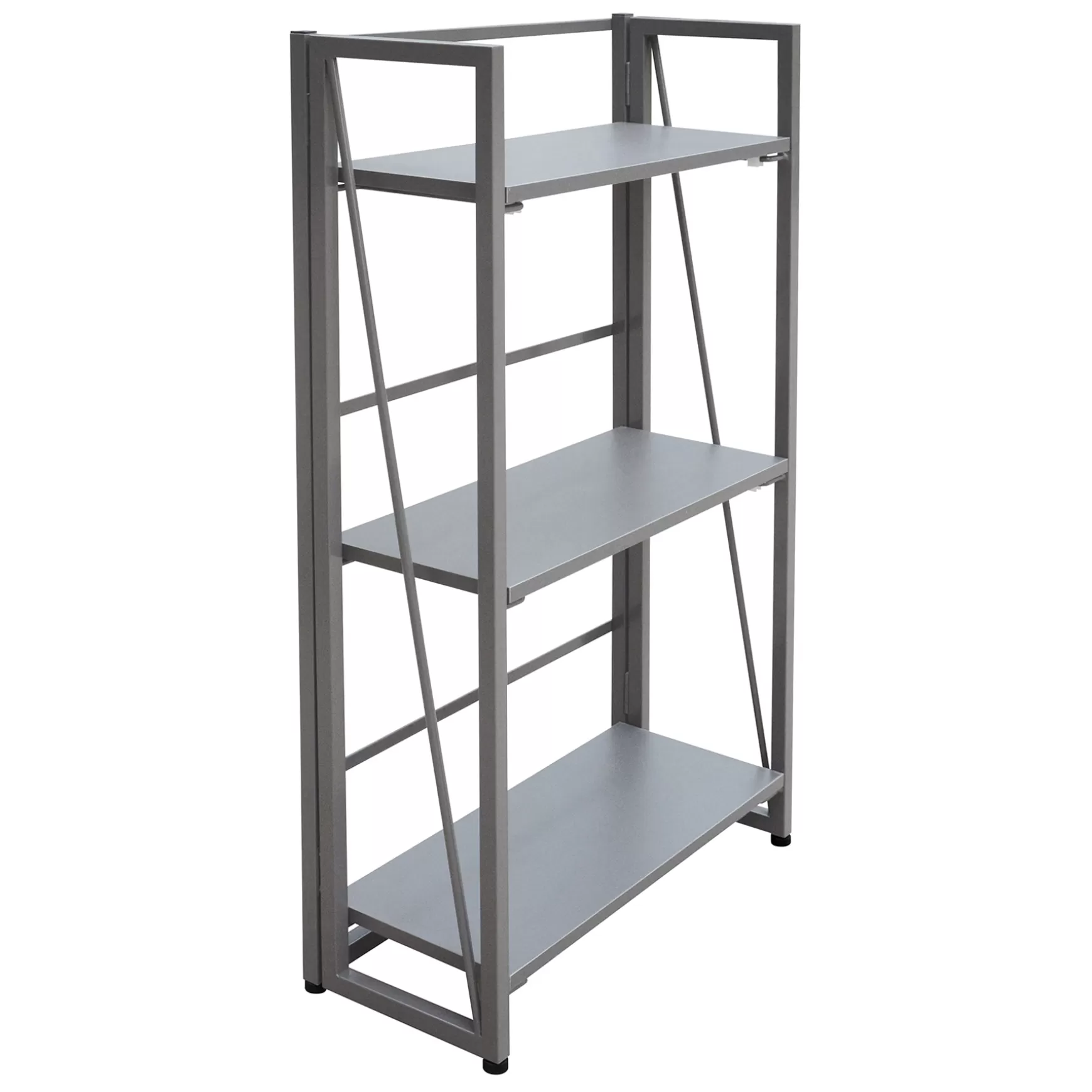 * Vienna 3-Tier Grey Folding Bookshelf Exquisite Gifts Cheap