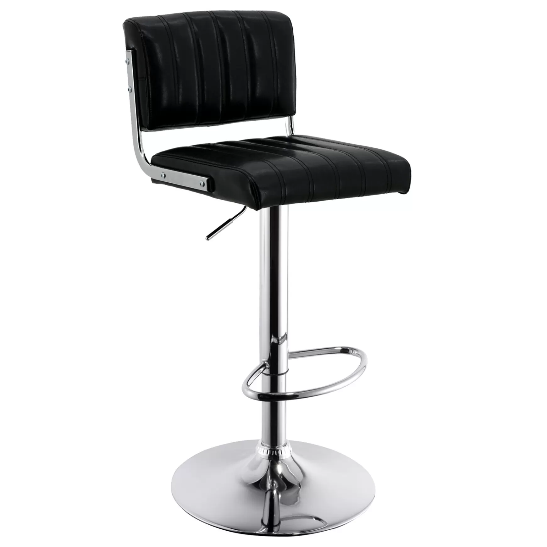 * Warren Black Faux Leather Adjustable Barstool Premium Store