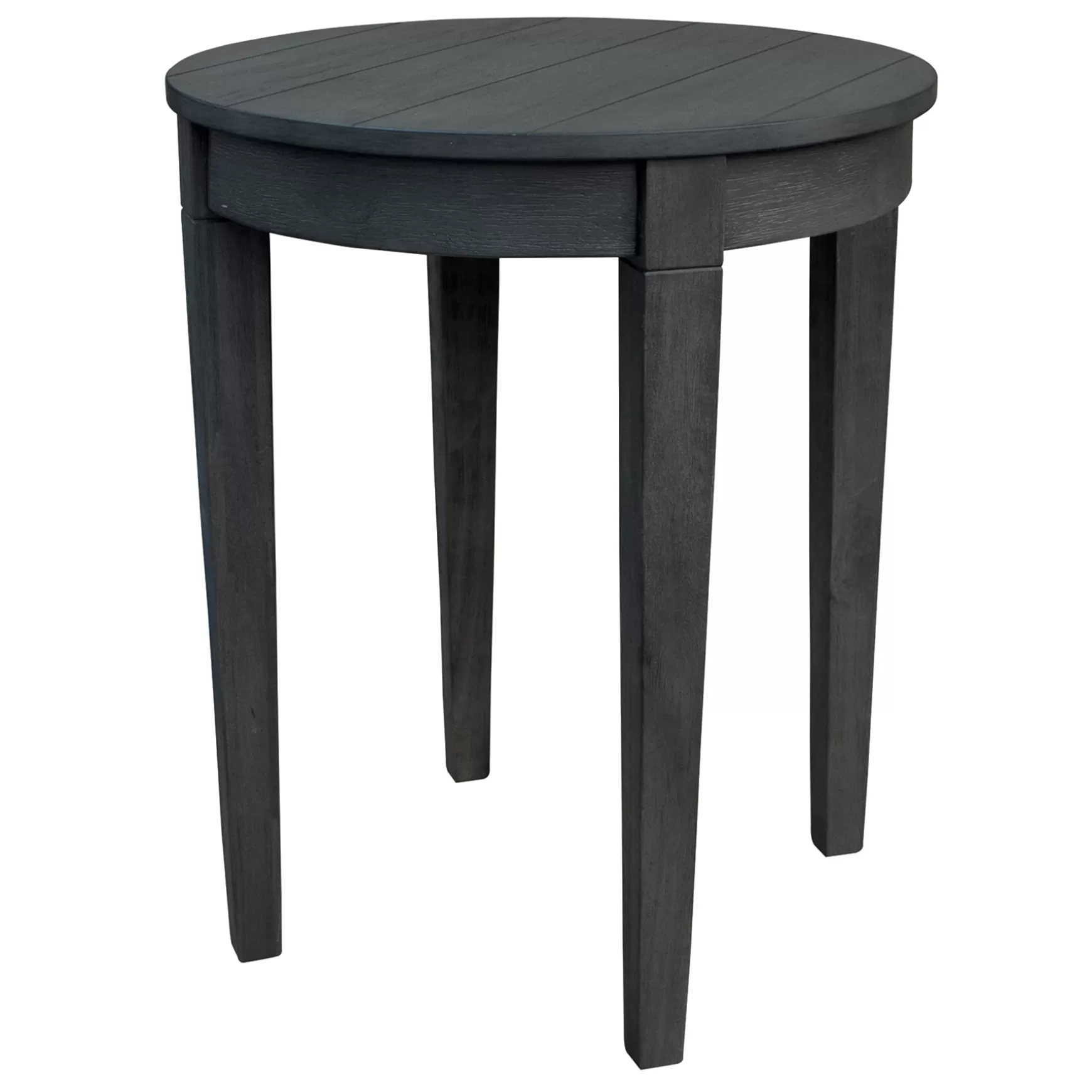 * Wooden Slat Round End Table Online Discount Outlet