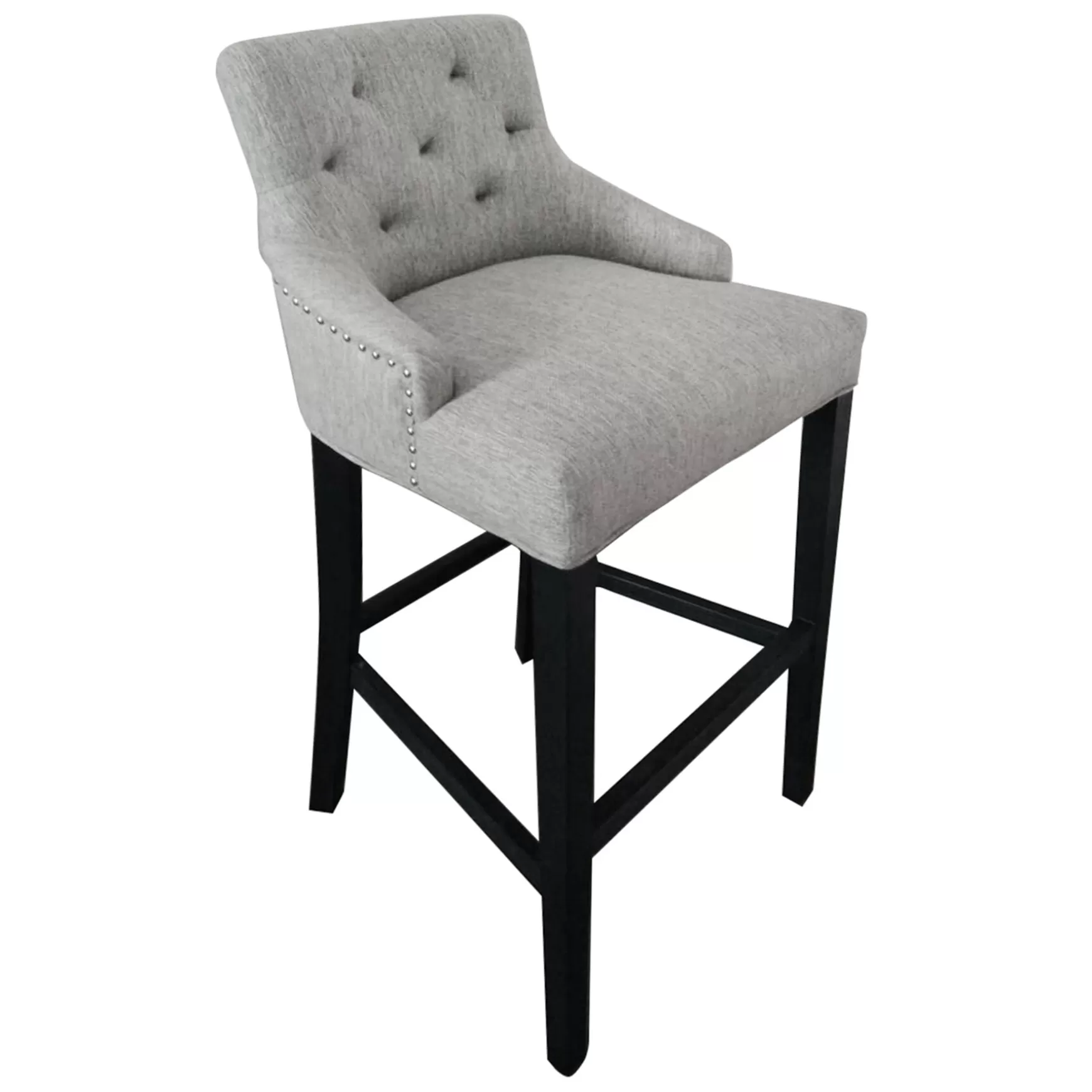 * York Grey Upholstered Tufted Barstool Bargain Sale Best Sale